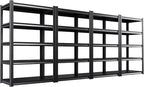 Set of 4 71"H-35"W Garage Shelving-2050LBS 5 Tier Storage Shelves,Adjustable Heavy Duty Metal Shelving Unit and Storage Large Rack,Utility Steel Shelf For Shop Warehouse Industrial Pantry 71"x35"x16"