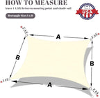 SUNLAX Custom Size 8' x 19' Beige Sun Shade Sail Canopy Commercial Rectangle Sail Shade Fabric for Patio Garden Backyard Pool (Customized)