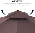 Best Choice Products 9x12ft LED Cantilever Patio Umbrella w/Base Included & 360° Rotation, Large Solar Offset Hanging Outdoor Sun Shade for Deck, Backyard Table w/Stand & Lights – Deep Taupe