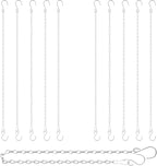 RIFNY Silver Chain for Hanging Plants, 24 Inch Small Plant Chains for Hanging Baskets Kits with Hooks for Bird Feeders Planters Billboards Lanterns Wind Chimes Ornaments Outdoor Indoor Use (10 PCS)