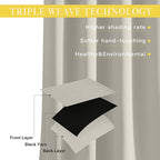 NICETOWN Blackout Curtains for Sliding Glass Door Room Divider Noise Reduce Curtain Panel Portable Window Screen Sliding Partition, W100 x L102 inches, 1 Panel, Natural