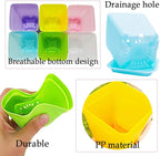 Haawooky 48 PCS 3 Inch Colorful Plastic Plant Pot,Plastic Square Nursery Pots,Seedling Nursery Pots with Saucers for Garden,Home,Office,Balcony Decor,Garden Gifts