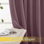 NICETOWN Wide Curtain 84 inch Length for Living Room, Grommet Thermal Insulated Blackout Room Divider Curtain Sound Proof Light Blocking for Patio/French Door (Dry Rose, 1 Panel, W80 x L84)
