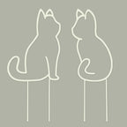 Cat-Shaped Small Trellis for Potted Plants, 13 inches Hoya Trellis 2 Pack, Metal Plant Trellis for Climbing Plants Indoor, Houseplants Trellis Indoor (White)