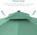 Best Choice Products 10x10ft Cantilever Patio Umbrella w/Base Included, Solar LED Lights 360 Rotation Large Offset Hanging Outdoor Shade for Deck Pool Backyard w/Stand – Seaglass