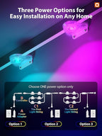 addlon Permanent Outdoor Lights, Smart RGB+IC LED Lights for House & Outdoor Decor, App & Remote Control, Scene Modes, IP67 Waterproof for Christmas, Holiday, Valentine's Day Decorations, 200FT