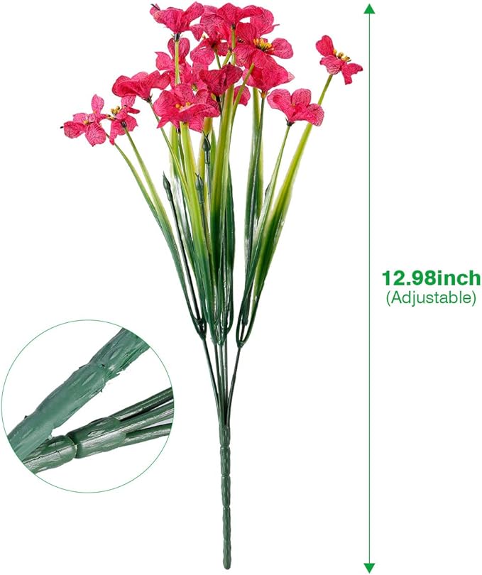 Artificial Plants Greenery 30 Bundles Rose Red UV Resistant Outdoor Flowers