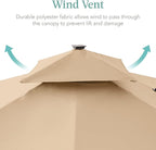 Best Choice Products 10x10ft Cantilever Patio Umbrella w/Base Included, Solar LED Lights 360 Rotation Large Offset Hanging Outdoor Shade for Deck Pool Backyard w/Stand – Sand