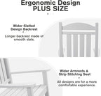Devoko HDPE Rocking Chair Plastic Outdoor Indoor Patio Rocker Chair High Back All Weather Rocker for Patio Backyard Porch Garden (White)