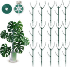15 Pack Stackable Monstera Plant Support Stakes, 120inch Climbing Plant Sticks Structures with Garden Ties, Durable Alternative to Moss Pole for Indoor Outdoor Plants