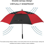 G4Free 47/54/62/68/72 Inch Automatic Open Golf Umbrella Oversize Extra Large Double Canopy Vented Windproof Waterproof Stick Umbrellas