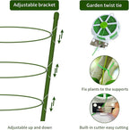 8 Pack Tomato Cage for Garden Plant Support, 18 inches Small Tomato Cages Tomato Trellis with Adjustable Rings, Plant Stakes for Peony Support, Tomato Stakes Rings for Climbing Plants