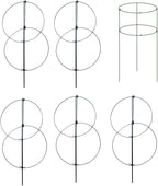 MTB Supply 5 Pack 36" x 18" Peony Double Ring Plant Support,Plant Support Stakes for Tomatoes Peony Lily Rose Plant Support Rings Peony Cages for Outdoor Plants Flowers Vegetables
