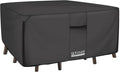 ULTCOVER 600D Tough Canvas Heavy Duty Square Patio Table and Chairs Cover - Waterproof Outdoor General Purpose Furniture Covers 94 inch, Black
