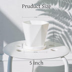 InmeRun Plant Pots Indoor Plastic Flower Pots Outdoor 5 inch Set of 12 Pack with Drainage Holes and Saucers for Garden Pots (5 in 12 White)