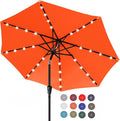 ABCCANOPY Durable Solar Led Patio Umbrellas with 32LED Lights 7.5FT (Orange)