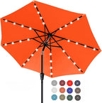 ABCCANOPY Durable Solar Led Patio Umbrellas with 32LED Lights 7.5FT (Orange)