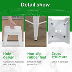FDW Metal Bar Stools Set of 4 Counter Height Bar Stools 24 Inches Industrial Bar Chairs Patio Stool Stackable Backless Stool Indoor Outdoor Metal Kitchen Stools Bar Chairs (White, 24")