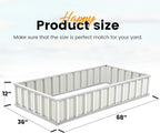 KING BIRD Raised Garden Bed 68"x 36"x 12" Galvanized Steel Metal Outdoor Garden Planter Box Kit with 2 Pairs of Gloves (Ivory)