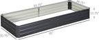 Outsunny Galvanized Raised Garden Bed, 8' x 3' x 1' Metal Planter Box, for Growing Vegetables, Flowers, Herbs, Succulents, Gray