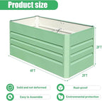SnugNiture 2 Pcs 4x2x2FT Raised Garden Bed Galvanized Planter Garden Boxes Outdoor, Deep Root Planter Raised Bed for Vegetables Flowers Herbs,Green