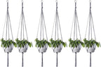 ELANE 6PCS Macrame Plant Hanger Indoor Hanging Planter Basket Decorative Tassels Flower Pot Holder for Indoor Outdoor Home Decor(6Pcs Grey)