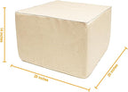 Outdoor Ottoman 20x20x14 Inches Outdoor Square Ottomans for Patio Modern Lightweight Foam Stuffed Pouf Outdoor Footstool Footrest (Linen)