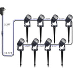 Smart RGB Low Voltage LED Spotlights, APP & Remote Control,Synchronous Dimming Lighting System, IP65 Waterproof,16 Million Colors for Outdoor Landscape,Yard,Garden,Holiday Decoration (8 Pack)