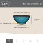 Classic Home and Garden Rosie Modern Planter w/Drainage - Contemporary Planter Bowls - Shallow Round Vases for Small Plants - Versatile Indoor & Outdoor Pots (10” Indigo Speckle)