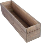 Efavormart 24"x6" Natural Rectangular Wood Planter Box Set with Removable Plastic Liners, DIY Rustic Wooden Box for Succulents, Wedding Centerpieces and Home Decor