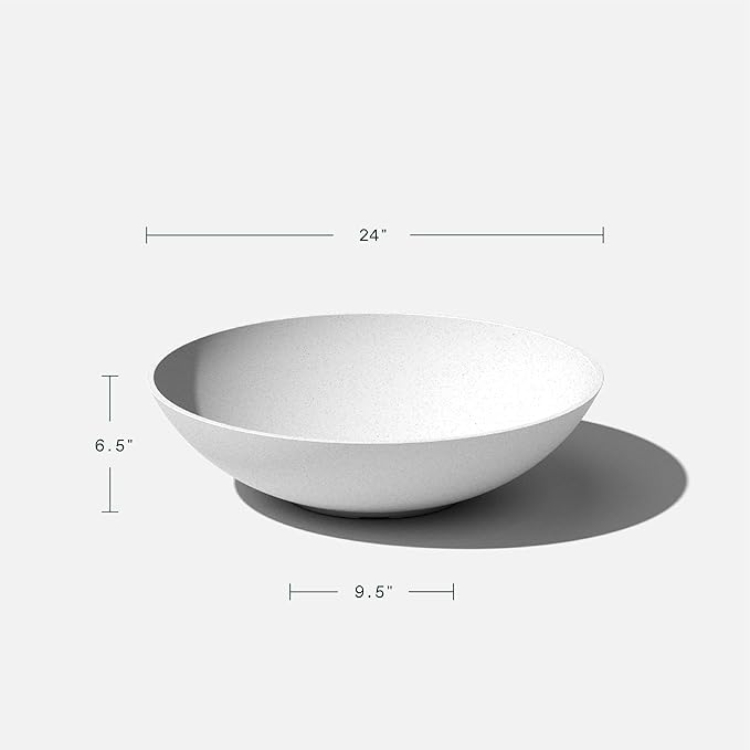 Veradek Mason Series Lane Bowl Planter| for Indoor or Outdoor Tabletops/Gardens |Made from Plastic-Stone Composite with Drainage Holes|Modern Décor for Flowers, Succulents, Small Plants
