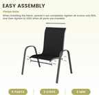 UDPATIO Patio Chairs Set of 8, Stackable Outdoor Dining Chairs with High Back, Breathable Textilene Fabric Outdoor Chair All Weather, 350LBS Capacity for Garden, Backyard (Black)