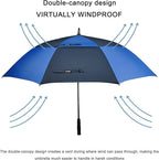 G4Free 47/54/62/68/72 Inch Automatic Open Golf Umbrella Oversize Extra Large Double Canopy Vented Windproof Waterproof Stick Umbrellas