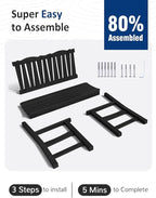 Outdoor Bench Set of 2, Weatherproof Garden Benches for Outdoors, All Weather HIPS Patio Bench Holds up to 800lbs, Never Rot or Fade, Comfort Bench for Porch Garden Patio Yard and Park(Black)