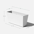 Veradek Midori Long Trough Planter (White, 31 inch - 2 Pack with 2 Saucer Trays)