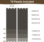 HolidayIdeas Rod Pocket Outdoor Patio Curtains Waterproof 6 Pcs 54x120 Inch- - Image 6