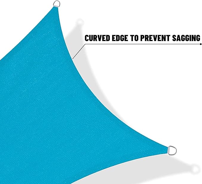 SUNNY GUARD Custom Size 8'x14' Turquoise Blue Sun Shade Sail Rectangle UV Block Shade for Backyard Yard Patio Deck Garden(Customized)