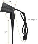 GSS6005 Plug in Spotlight Outdoor, 5W LED Landscape Spotlight 120V, 3000K Warm White, Metal Construction with Ground Stake, 3ft Cord and Plug, Black