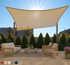 GORILLA GRIP Heavy Duty Sun Shade, UV Protection Fade Tear and Rust Resistant Rectangle Sunshade Canopy, Curved Edges Blocks Sunlight, Breathable Sail, Outdoor Patio, Lawn Garden, 8x10 FT Sand