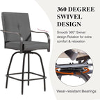 Patio Swivel Bar Stools, Outdoor Bar Height Swivel Chairs Set of 2 - Image 4