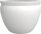 Red Lantern Large 22" White Porcelain Fishbowl Planter