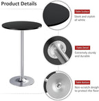 Furmax Bistro Pub Table Round Bar Height Cocktail Table for Home Bar, Small Round Bar Tables for Party, Dining Room, Living Room and Wedding, Metal Base MDF Top Obsidian, 40.6 Inch Height (1, Black-2)