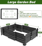 4.3x3.0x1.0ft Raised Garden Bed Kit for Outdoor, PP Material Planter Boxes, Large Garden Box Flower Bed with Easy Assembly, Gardening Containers for Vegetables, Flowers, Herbs, Black