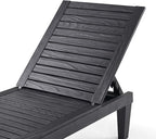Nestl Patio Chairs - Black Chaise Lounge Chair Outdoor, 5-Position Adjustable Sun Tanning Chair, Waterproof Pool Lounge Chairs Set of 4, Reclining Lawn Chair, Lightweight Outdoor Lounge Chairs