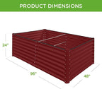 Best Choice Products 8x4x2ft Outdoor Metal Raised Garden Bed, Deep Root Planter Box for Vegetables, Herbs & Flowers, 478-Gallon Capacity, 100% Non Toxic Materials - Royal Red