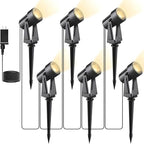 Svater Low Voltage Landscape Lighting Outdoor, 3W 250 LM Plug-in Outdoor Spotlights with Transformer for House Yard Pathway, 3000K Warm White Spot Lights IP65 Waterproof - 6 Pack