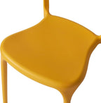 Modern Stackable Dining Chair Set, No Assembly, Plastic Chair, Patio Chair, Suitable for Indoor and Outdoor Cafes and Restaurants, Set of 4 (Mustard Yellow)