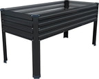 Galvanized Raised Garden Bed with Legs,48×24×30in Elevated Planter Box for Backyard,Garden, Patio, Balcony, 350lb Capacity,Planters for Outdoor Plants,Black