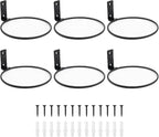 6 Pack 6 Inch Wall Flower Pot Holder Ring Plant Hanger, Metal Planter Hooks Wall Mounted Bracket Heavy Duty for Outdoor Indoor