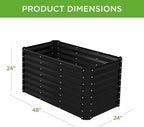 Best Choice Products 4x2x2ft Outdoor Metal Raised Garden Bed, Deep Root Box Planter for Vegetables, Flowers, Herbs, 119 Gallon Capacity, 100% Non Toxic Materials - Black